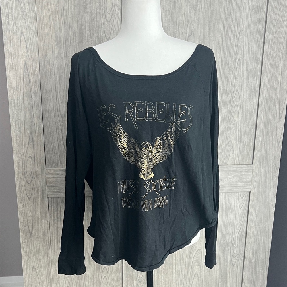 3 for$20💜 AMUSE SOCIETY Long Sleeve Graphic Top